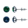 Civetta Spark 6mm Chene Stud Swarovski Emerald & Montana Crystal Photo