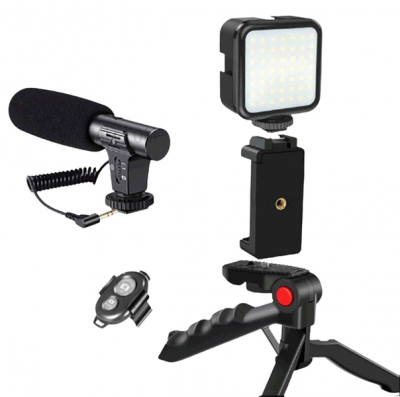 Photo of Andowl Vlogging Kit with Tripod LED Video Light & Phone Holder Q-ZJ09