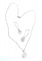 Stainless Steel jewellery Set Sea Shell Pendant and Earrings