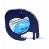 PUTY Compatible Dymo Letra TT2-DLT91205 Black on Blue Plastic 12mm Tape Photo