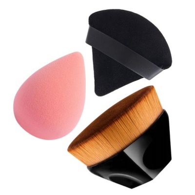 Makeup Foundation Brush Beauty Blender Triangular Fan Powder Puff Set