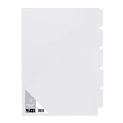 Meeco Secretarial Folder with 5 Tabs A4 Clear