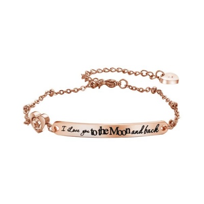 I Love You To The Moon and Back Rose Gold Bracelet