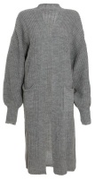 Quiz Ladies Grey Long Knitted Cardigan