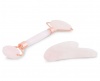 Mikay Health Rose Quartz Stone Roller & Gua Sha with Rosegold Handles Photo