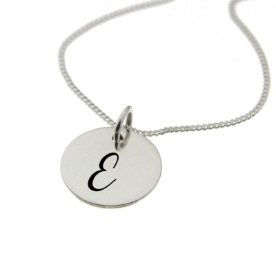 Photo of Alphabet by Swish Silver "Engraved Initial - E on 15mm sterling silver disc"