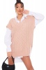 I Saw it First - Ladies Pink Cable Detail V-Neck Knitted Vest Photo