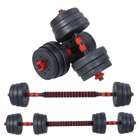 Plastic Cement Mixture Adjustable Dumbbell with Barbell