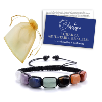Blisstopia Adjustable 7 Chakra Bracelet with Gift Bag Info Card Heal your Chakras
