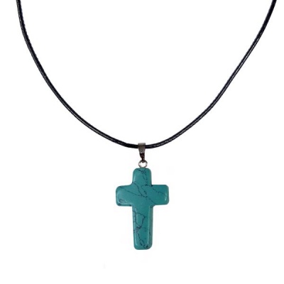 Photo of Earth Stone Collection - Turquoise Cross Stone Necklace