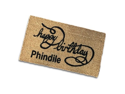 Photo of Matnifique Natural Coir Doormat - Happy Birthday Phindile