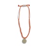 No Memo - Handmade Macramé Bracelet With Hope Pendant- White/Pink Photo