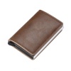 PU Leather Aluminium RFID Credit Card Holder Case-Coffee Photo