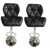 Modern PU Bar / Kitchen Counter Stools – Set of 2- Black Colour Photo