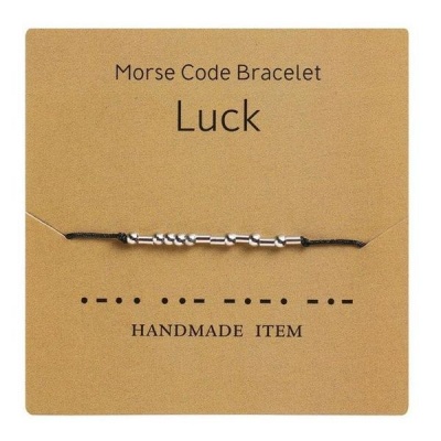 Bracelet Beaded Friendship Morse Code Dainty Adjustable for Women