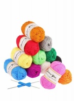 12 piecess Mini Skeins of Worsted Yarn for Knitting Knitting Crochet Supplies