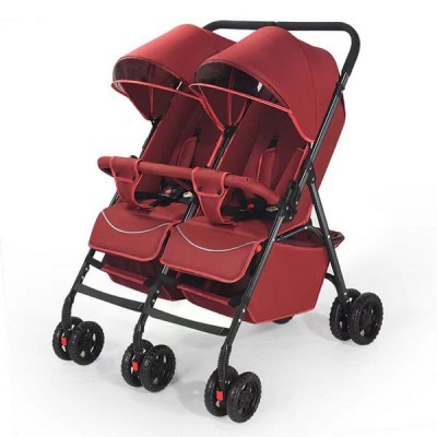 Double Side Twin Baby Stroller Red