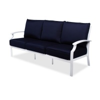 Hazlo 3 Seat Sofa with Alluminuim Frame White Blue