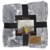 Pierre Cardin Plush Metallic Throw – Silver with Silver Foil Photo