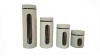 Continental Homeware 4 Pieces Storage Canister Set with Viewing Window - Beige Photo
