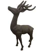 Graceful Bronze Cast Iron Stag Majestic 56cm Deer Garden Statue