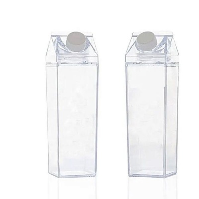2x 500ml Transparent Carton Bottles 2x Plastic Bottles