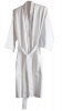 Egyptian Cotton Bath Robe - White with Taupe Satin Stitch Photo