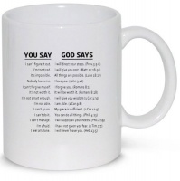 You Say God Says Birthday Christmas Christian Gift Mug
