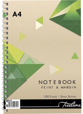Photo of Treeline Spiral Note Book Side Bound A4 - Wiro 100pg - Pack of 10