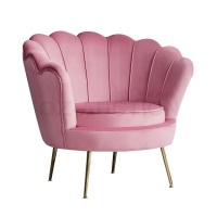Luxurious Velvet Single Seater Couch Pink