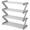 Stainless Steel 4 Layer Z-Shaped Mounted Shoe Rack - Grey Photo
