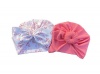 Kimble Baby Turban - Deep Pink Knot & White Heart Bow Photo
