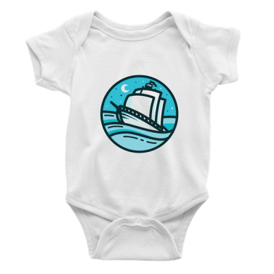 Photo of PepperSt Short Sleeve Baby Grow - Boat - White