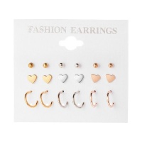 Earrings Fashion Love Women Stud Style Simple 9 Pair Earrings Set
