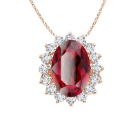 Civetta Spark Diana Necklace with Ruby Crystal Rosegold