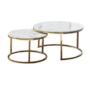 Rondo Marble Top Coffee Table – White Gold