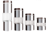 Decadent 4 piece Glass Canister Set with Double Steel Trimming Food Storage Photo