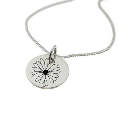 Photo of Birth Flowers by Swish Silver Daisy of April Birth Flower Sterling Silver Necklace