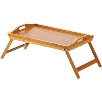Multifunction Bamboo Table Serving Tray with Handles Folding Legs D2 10 1