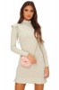 I Saw it First - Ladies Sage High Neck Ribbed Mini Dress Photo