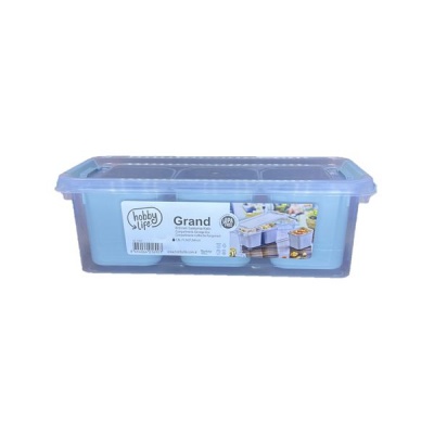Photo of Hobby Life - 3 Compartment Rectangular Container- 1.8l