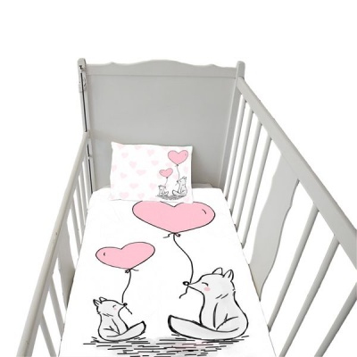 Photo of Print with Passion Fox with Balloons Cot Duvet Set