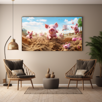 Canvas Wall Art Piggy Paradise BK0072