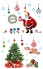 SJG -Christmas Decor Santa Christmas Tree 2 Piece Window Sticker Photo