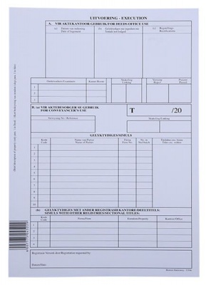 Photo of HORTORS - Execution Cover for Transfer Forms - White 100 Pack