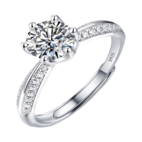 Rings Wedding Moissanite Adjustable 1Carat Diamond N