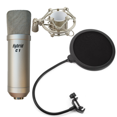Photo of Hybrid C1 Condenser Microphone with Pop Filter