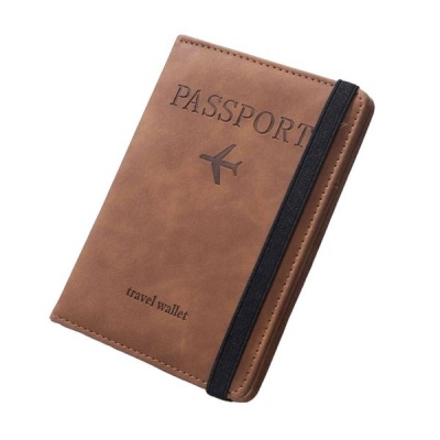 Travel PU Leather Passport Holder Passport Cover Travel Wallet Card Case
