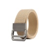 Double Loop Metal Buckle Canvas Tactical Belt-Khaki Photo