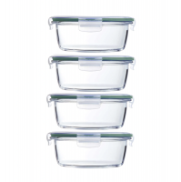 500ml Heat Resistant Glass Round Food Containers 4 Pack